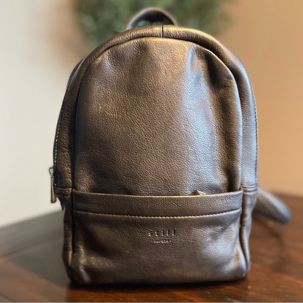 Still Nordic Anouk City Black Leather Backpack